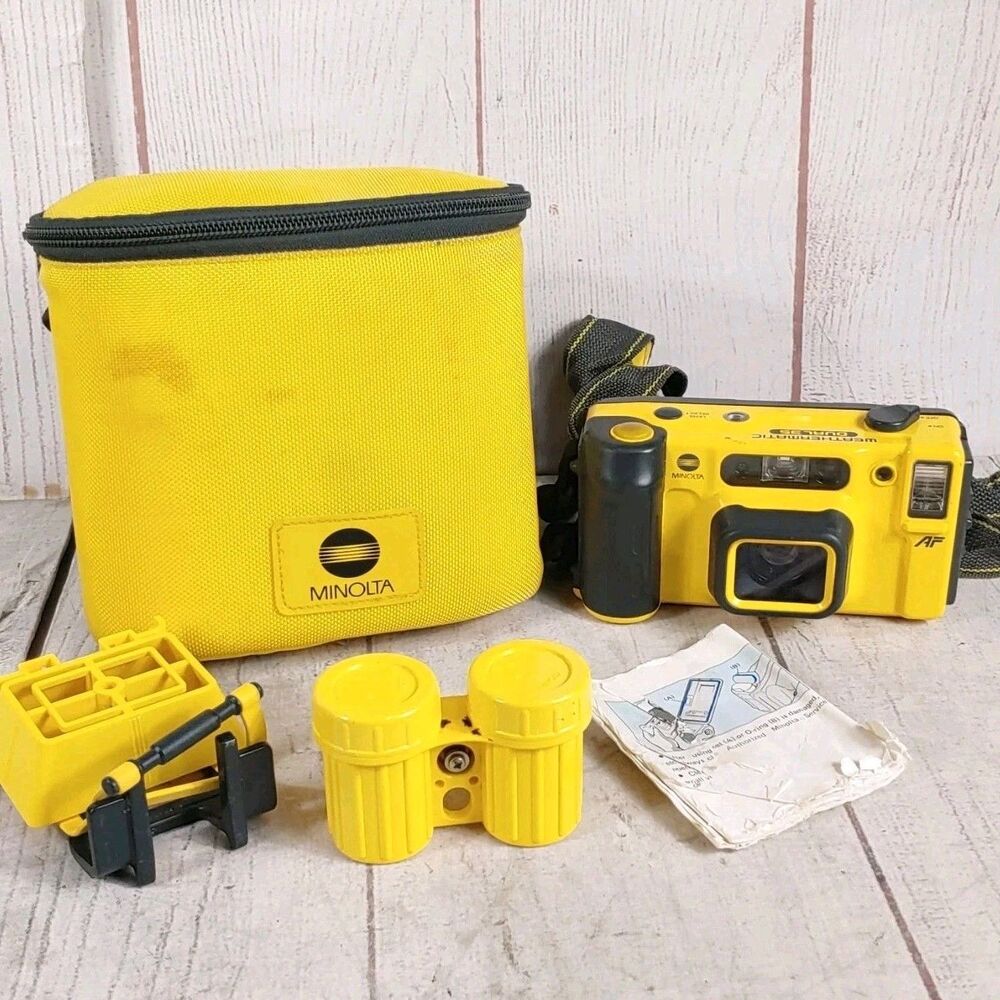 Minolta Weathermatic Dual 35 Film Camera UNDERWATER Point & Shoot TESTED WORKING